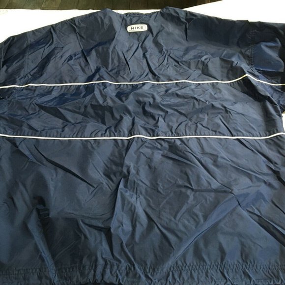 #46 Nike Center Swoosh Navy Blue Embroidered Logo 1/4 Zip Jacket Men's Size M - Picture 2 of 8